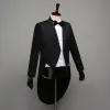 Ternos novos homens tailcoat terno clássico preto branco brilhante lapela cauda casaco smoking casamento noivo palco trajes cantor quatro peças terno