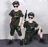 Ternos esportivos infantis 039, camisetas camufladas e calças curtas, roupas de treinamento militar, conjuntos de 2 peças para estudantes, roupas adolescentes 7412115