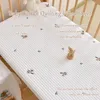 1PCS geboren Katoen Klasse A Hoeslaken Baby Cartoon Gewatteerde Geborduurde Bedcover Kleuterschool Lunchpauze Beddengoed 240304