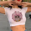 Women's T Shirts Owl Yk2 Fairycore Crop Top Woman Trashy Gothic Kawaii Tee