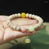 Strand R January Xingyue Bodhi Barrel Beads Bracelet Band Jade Small Lotus Seedpod