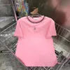 24 nuova primavera m T-shirt a maniche corte lettere estive semplice camicia in tessuto di cotone marea T-shirt di marca dolce e piccante