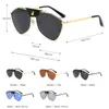 SHAUNA PU Cuir Rivet Polaris Sunglasses Femme Ins Blue Mirror Reflective Pilot Shades Men UV400240403