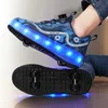 HBP Niet-merk kinderen vierwielige wandelschoenen Slijtvaste kinderschaatsen met led-verlichting Schaatsschoenen