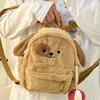 Sacs d'école coréen mignon chien Y2k sac à dos esthétique pour les étudiants du collège doux en peluche Kawaii douce fille en plein air