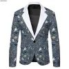 Costumes iOOTiany New Fancy Blazer Men 3D Print Digital Print Suit Casual Slim Blazer Cosplay Party Stage Nightclub Cool Performance Suit