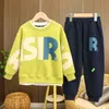 2023 herbst Frühling Trendy 2 stücke Pullover Hosen Sport Anzüge 314 Jahre Kinder Freizeit Lose Outfits Kinder Kleidung jungen Sets 240306