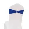 Stol Sashes Bows Wedding Lycra Spandex Band sträcker sig med spänne för omslag Decoration Party Dinner Bankett 240307