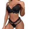 Reggiseni Set Lingerie sexy Donna Pizzo Biancheria intima esotica per il sesso Costumi porno erotici Reggiseno trasparente Mutandine Set Sexi Babydoll Lenceria