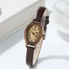 Caijiamin- Diamond New Ladies Watch 20mm Retro Barrel Shell Quartz Watches Student Niche Roman Literary Temperament Old Wristwatch296Z