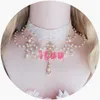 Wspaniały vintage w stylu Rococo Wedding Lolita Princess Multilayer Pearl Pearl Lace Gem Neckarbone Chain 240315