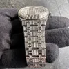 2024 Modell Unik design med senaste teknik Luxury Custom Iced Out VVS Moissanite Diamond Watch Automatic White Gold Watch