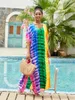 Plaj outlet kadın giyim örtbas bikini kimono yaz elbisesi 2024 playa takım elbise tunik parareo baskılı bornoz tarzı tatil güneş koruyucu