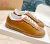 Casual Shoes 2024 Women's Sports Men Sneakers Solid Color Lace-up Mixed Patchwork Breathable Genuine Leather Luxury