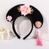 Hårtillbehör Flower Princess Headhoop Bow Tassel Pearl Hanfu Hoop Ancient Style Headwear Chinese Antique Pannband