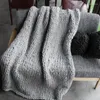 Одеяла, большое теплое мягкое одеяло ручной вязки, шерстяная пряжа, зимнее массивное покрывало для дивана