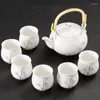 Teegeschirr-Sets 7 teile/satz Exquisite Keramik Tee Handgemachte Wasserkocher Tassen Porzellan Teekanne Chinesische Drink Zeremonie Set