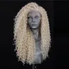 Bernardo 613 Blonde Pruiken voor Vrouwen Synthetische Kant Kinky Krullend Frontale Pruik Hittebestendige Vezel Haar Kant Pruik Cosplay 240312