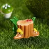 Decorative Figurines Mini Tree Stump Miniature Figurine House Resin Statue Micro Landscape Fairy Garden Craft Dollhouse Ornament Home