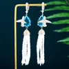 Kolczyki Dangle SISCATY Trendy Crystal Bird Bird Tassel Wiselant Długie wiszące dla kobiet Party Wedding Cyrcon Dubai Biżuteria Prezent