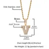 Uwin lettre initiale pendentif glacé Baguette cubique zircone nom collier avec chaîne de tennis mode Hip Hop bijoux pour femmes 240311