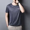 Abbigliamento a maniche corte ad asciugatura rapida T-shirt da uomo Girocollo Corsa estiva Tempo libero Allenamento sportivo traspirante con ghiaccio sottile