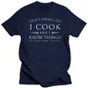 Herren-T-Shirts „I Cook And Know Things“-Shirt, lustiges Fantasy-Chef-Geschenk, Rabatt, männliche Top-T-Shirts, Baumwoll-Tops, T-Shirts, Freizeit