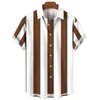 Chemises décontractées pour hommes Camisas Elegantes Para Hombre Vêtements d'été 2024 Stripes Prints Aloha Tops à manches courtes Streetwear Vêtements pour hommes