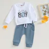 Conjuntos de ropa Conjuntos de ropa para bebés pequeños Daddys Letras divertidas Sudadera Jersey Tops de manga larga Pantalones Jogger Ropa de dos piezas