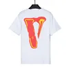 Vlone T-shirt Big "V" Tshirt Men's / Women's Couples Casual Fashion Trend High Street Loose Hip-Hop100% Cotton Printed Round Neck Shirt US Size S-XL 1701