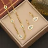 Full Diamond New Eye Jewelry Set Personlig rostfritt stålkedja Ins Collar N1213