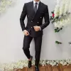 Trajes Trajes recién llegados para hombre, Blazer a la moda con solapa de pico y doble botonadura, esmoquin Formal informal elegante para boda, conjunto delgado de 2 piezas