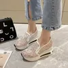 HBP Non-Brand Lightweight Elegant Mesh Upper Thick Sole Casual Shoes For Ladies Mesh Walking Shoes Women