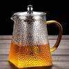 High Quality Hammer Glass Teapot With Stainless Steel Filter Puer Tea Maker Heat Resistant Glass Teapot and Cup Set Kettle Pot 240315