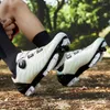 Fietsschoenen Heren Carbon MTB Sapatilha Ciclismo Zelfsluitende SPD Weg Mountainbike Sneakers Platte Lockless Fiets