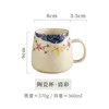 Tasses Tasse En Céramique Tasse Avec Couvercle Cuillère Créative Japonaise Grande Capacité Café Lait Petit Déjeuner Eau Domestique