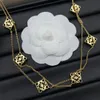 High Quality Luxury Designer Long Chain Necklace Sweater Chain 18k Gold Plating for Women LWN006
