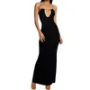 Casual Dresses Womens Halter Neck Cutout Long Dress Shine Sequin Ruffled Slit Maxi Backless Formal Evening Party Prom Clows