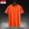 Shengtianlong casal esportes camiseta masculina manga curta solta moda corrida top de secagem rápida