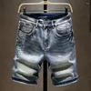 Männer Shorts Sommer Stretch Kurze Jeans Mode Lässig Slim Fit Hohe Qualität Elastische Denim Männliche Marke Kleidung