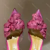 مصممي أكوازورا صندل النعال نساء أحذية شفاف PVC زهرة الكريستال راينستون الخنجر كعب الحذاء
