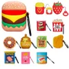 Kassierer niedlich 3D Creative Earphone Case Food Hamburger Designer Cartoon Silikonabdeckung einzigartiger lustiger Beschützer mit Anhänger für Apple Airpods Gen 1 2 3 Pro 2. Generation