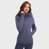 Lu Jacket Align Coat Hoody Align Lu Lemon Yoga avec Alos Automne Hiver Épais À Capuche Sport Veste De Gym Femmes Slim Fit Trou De Pouce En Plein Air Ru