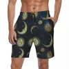 Pantaloncini da uomo Tavola astrologica Estate Sole e luna Pantaloni corti sportivi da uomo Costume da bagno taglie forti casual ad asciugatura rapida