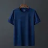 Ice Silk Short Sleeve T-shirt Mens Summer Thin Style Lose stor rund nacke Snabbtorkning Sport Leisure Half Upper Clothes Uaqj