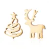 Stud -oorbellen Kerstboom en rendier Elk Earring Studs roestvrij staal klein herten antilope eland vorm Koreaans piercing kraakbeen