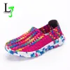 Lägenheter Fashion Women Shoes Summer Sneakers Flats Woven Shoes Slip On Breattable Loafers Casual Colorful Female Footwear Big Size 41