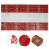 Nappe Eid al-fitr, accessoires de disposition du Festival, décoration de salle à manger, ornements rectangulaires, couvertures créatives musulmanes rouges