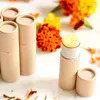 Bouteilles de stockage 5pcs / lot papier kraft tube push up carton biodégradable emballage cylindrique cosmétique conteneur de déodorant à lèvres