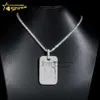 Bijoux brillants plaqué or blanc, Baguette coupée Vvs Moissanite glacée pour hommes, pendentif étiquette de chien Hip Hop Sier